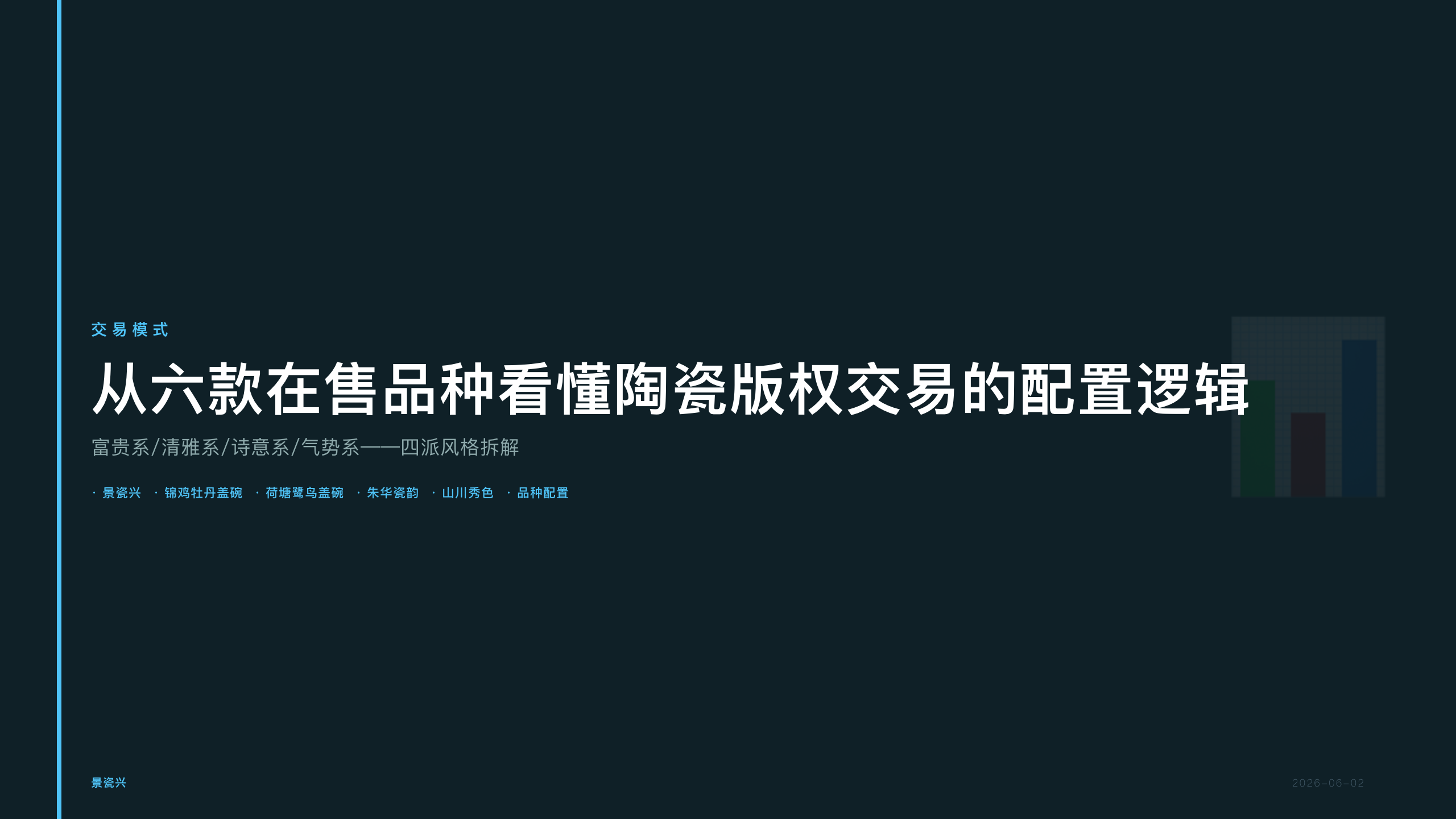 景瓷兴：从六款在售品种看懂陶瓷版权交易的配置逻辑